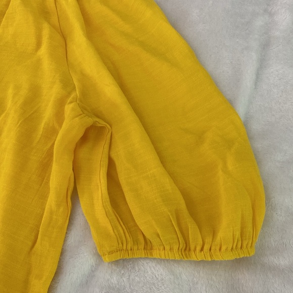 A.U.W. dandelion yellow boho sheer lace blouse - Picture 15 of 17